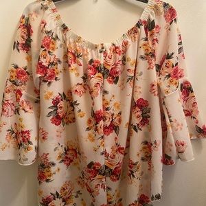Ladies floral off the shoulder top